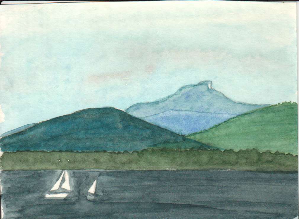 "Camel's Hump", watercolor by Fred Murphy (July 2000)