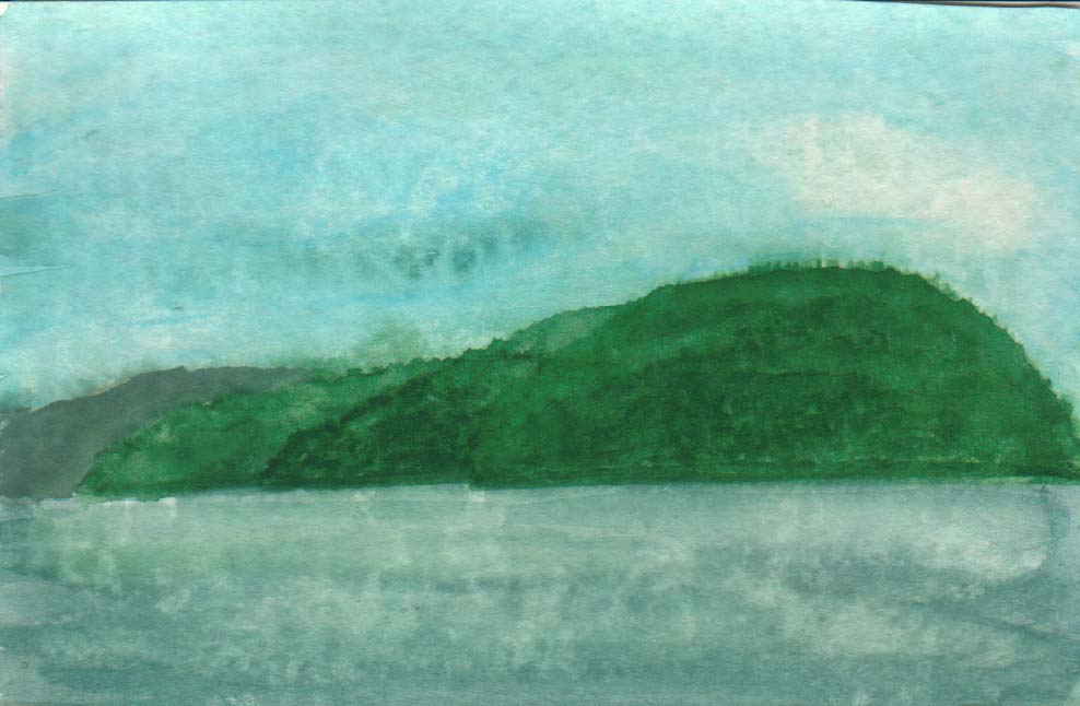 Split Rock Mountain, watercolor by Fred Murphy