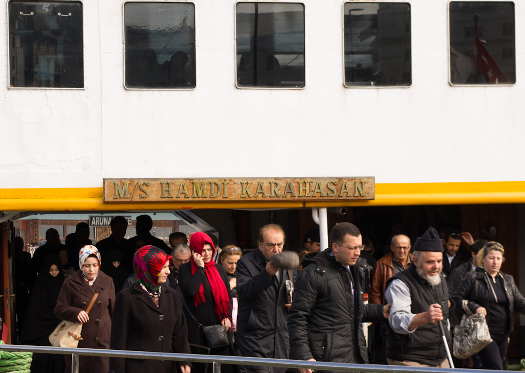 Disembarking from the Bosphorus Ferry