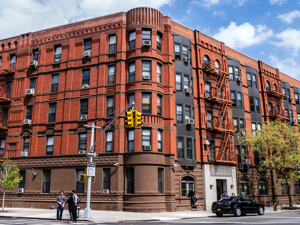 A big red building, in central Harlem