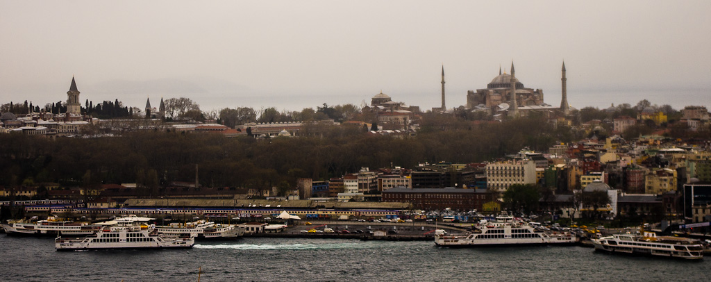 Topkapi Palace, Haghia Sophia and Golden Horn from Galata Tower