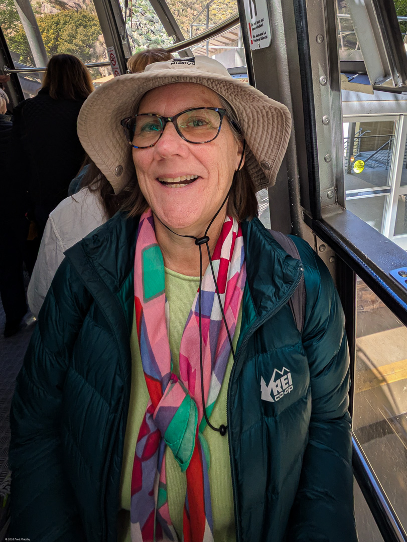 Carol on the Aerial Tramway
